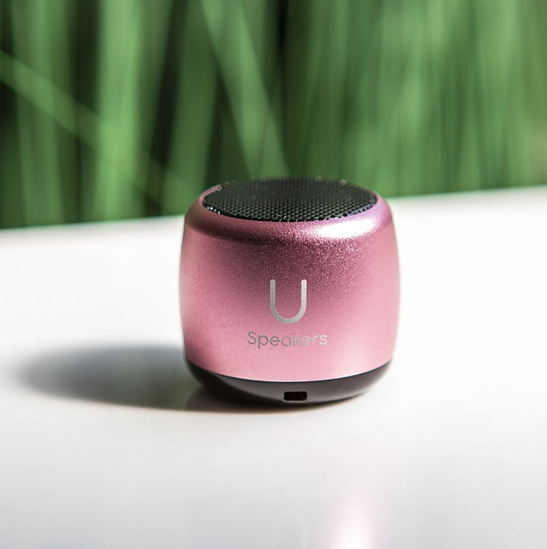 Fashionit U Speakers Micro Bluetooth Computer Speaker 2-Pack Bundle with Matching Speaker, Built-In Mic & Selfie Remote Control, for Workspace, Desktop, Laptop, Mobile, Tablet, PC - Pink