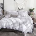thumbnail image 5 of Solstice Home Textile - Funda de edredón con entramado negro, funda de almohada, sábanas, juegos de cama sencillos para niños y niñas, camas individuales, camas dobles, 5 of 5