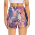 thumbnail image 2 of Lsque Colorful Cloud White Horse Printed Women's Running Shorts with Liner Pockets,Elastic Quick Dry Workout Athletic Gym Yoga Shorts,Womens High Waist Shorts-, 2 of 9