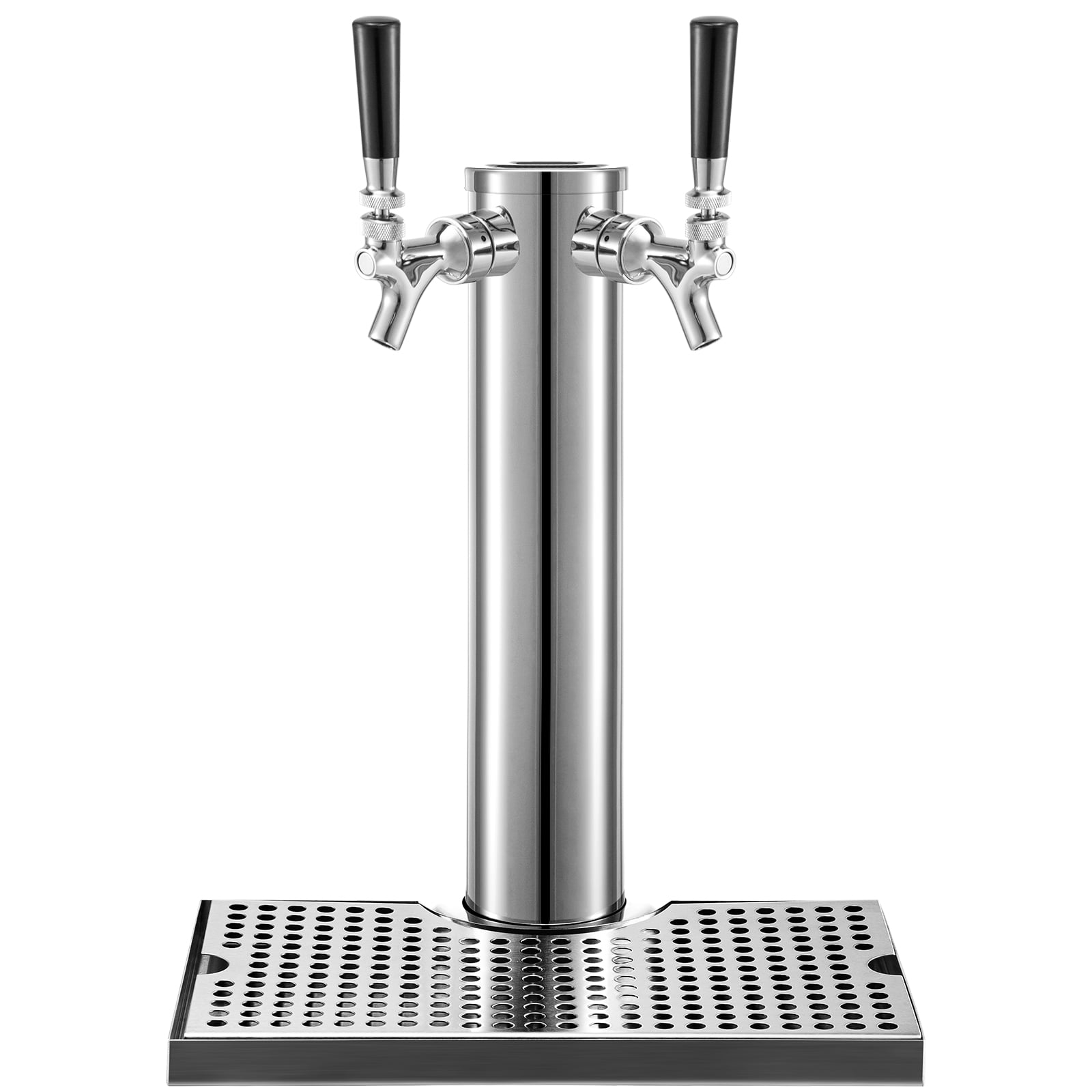Double Tap Steel Draft Beer Stainless Dual Chrome Faucet Tower Kegerator Hot US 