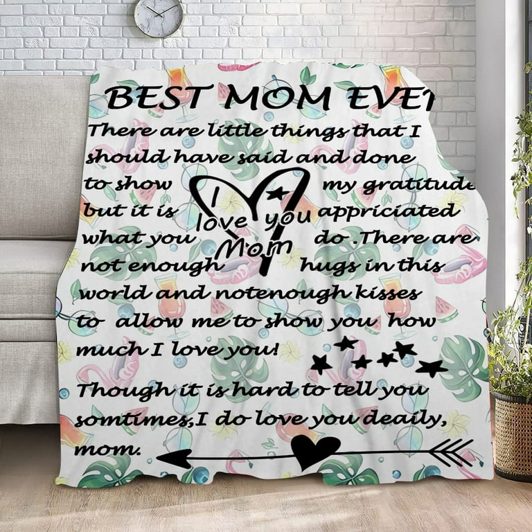 Letter Throw Blanket Gifts for Mom Birthday Mother's Day Christmas Throw  Blankets Gift to My Mom,Throws Present for MamaTravel Home Living Room  Decor,40x58''(#239,40x58'')O 