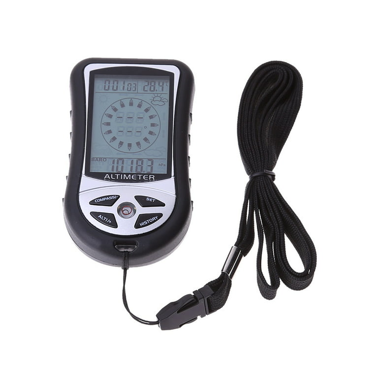 SANWOOD Altimeter,8 in 1 Outdoor Fishing Handheld Compass Altitude Gauge  Thermometer Barometer