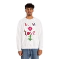 thumbnail image 4 of Unisex Floral Love Sweatshirt, Love Floral Sweatshirt, Floral Butterfly Sweatshirt, 50/50 Cotton-Poly Valentine's Day Sweatshirt 02, 4 of 56