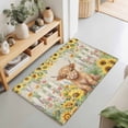thumbnail image 2 of Farm Highland Cattle Area Rugs 2x3ft Farmhouse Sunflower Cow Fence Linen Texture Floor Rug&nbsp;Non Slip Low Pile Ultra Soft Throw Carpet for Entryway Indoor Entrance Kitchen Bathroom, 2 of 9