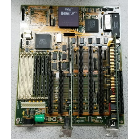 Small Form Factor Video Card Refurbished-Interloper Kit # 1486 Motherboard with 8 ISA slots, CPU, RAM, IDE controller, ISA Video card. Baby AT form factor ()