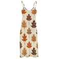 thumbnail image 5 of Autumn Harvest Maple Leaves Thanksgiving Sleeveless Dress for Women Clothing Female Women's Summer Skirt, 5 of 7