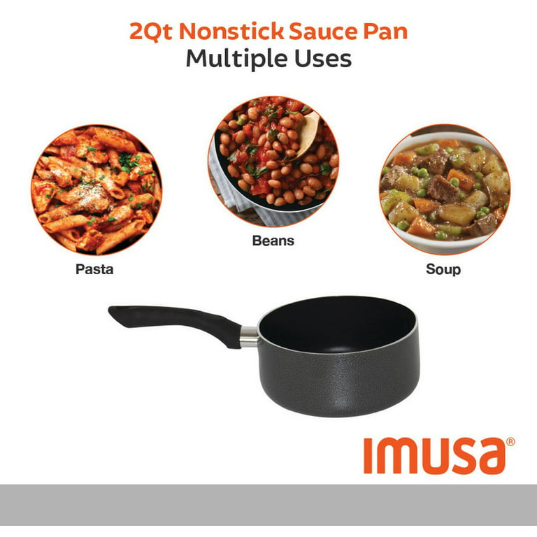 Imusa 12.7 Quart Nonstick Charcoal Exterior Stockpot with Glass Lid for  Cooking or Serving 