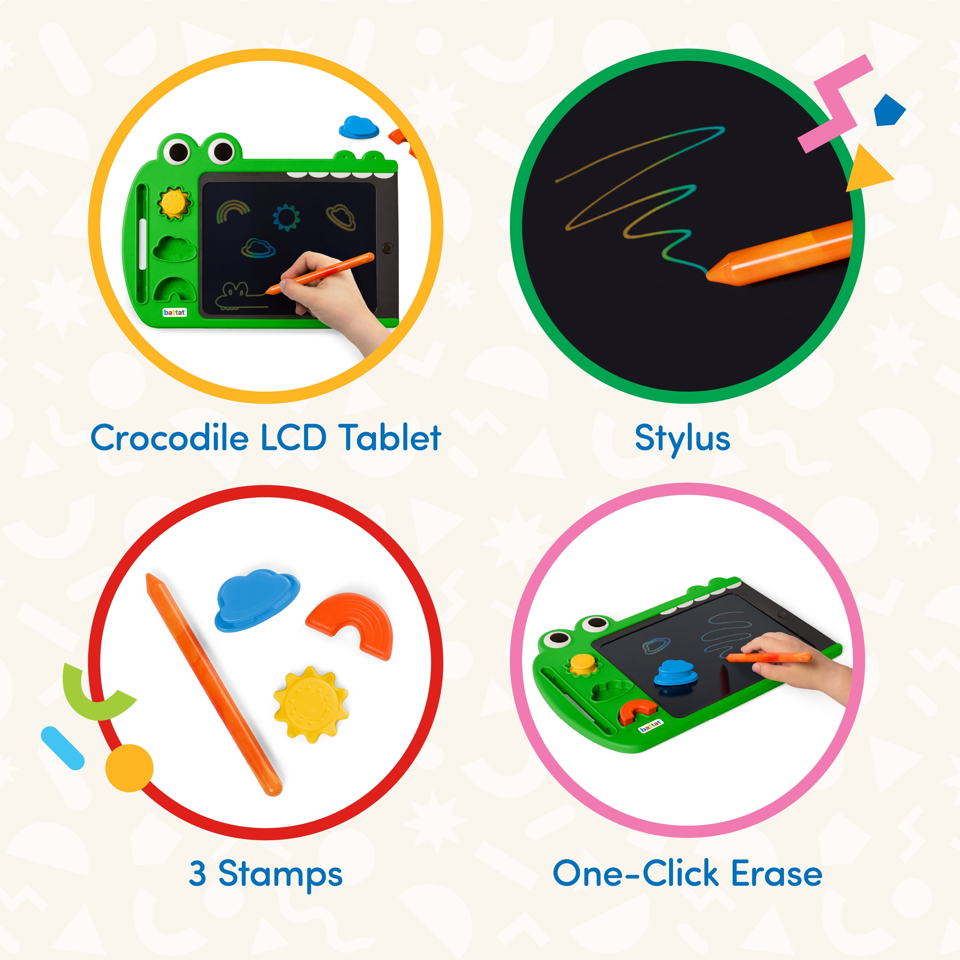 Battat Croco Doodle LCD Writing Tablet Drawing Board for 3 Years +