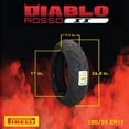 thumbnail image 3 of Pirelli Diablo Rosso II Tire Set with Keychain: 120/70 ZR 17 M/C (58W) TL (K) Front & 180/55 ZR 17 M/C (73W) TL Rear Motorcycle Tires- Sport Performance for Road Use, 3 of 9