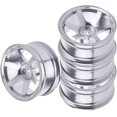 thumbnail image 4 of Zhangyh RC Wheel Hub, 4PCS 52mm Aluminium Alloy Metal 6-Spoke RC Wheel Rims for 1/10 RC On-Road Flat Running Racing Drifting Car for Sakura Tamiya HPI HSP Kyosho Vehicle Parts, 4 of 7
