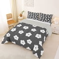 thumbnail image 2 of Homewish Dreamy Flowers Print Queen Comforter Set,Cute Cartoon Floral Comforter Sets Queen,Gray White,Light Gray Reversible,3-Piece,1 Comforter and 2 Pillowcases, 2 of 7