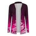 thumbnail image 5 of DDAPJ pyju Christmas Cardigan for Women Funny Snowflake Santa Print Tops Lightweight Casual Open Front Long Sleeve Cardigans Hot Pink XL, 5 of 6