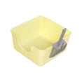 thumbnail image 3 of Caja de arena para gatos fácil de limpiar con pala para gatos de interior Bandeja de arena para mascotas con parte abierta Amarillo, 3 of 8