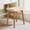 Linen with dark natural wood legs, variant on Carolayne Vintage Vanity Stool, Upholstered Non-Slip, Beige with Dark Natural Wood Legs