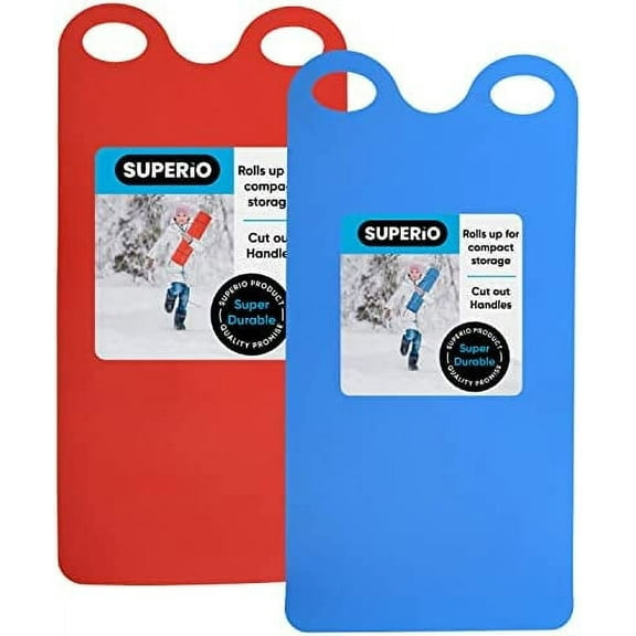 Superio Snow Slider Mat, Flexible Snow Sled Flying Carpet, Roll up Sleds for Kids and Adults 54" Lightweight Plastic Snowboard Sled-2 Pack