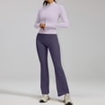 thumbnail image 4 of VISALY 2 Piece Tracksuit Sets Long Sleeve Zipper Jacket with Athletic High Waist Flare Long Leggings Slim Fit Casual Sport Workout Outfit Athleisure Tracksuit Jogger Loungewear Set Light Violet Xl, 4 of 8