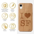 thumbnail image 4 of Case Yard Wooden Case Outside Soft TPU Silicone, Slim Fit Shockproof Wood Protective Phone Cover for Girls Boys Men and Women, Supports Wireless Charging Love SF Design case for iPhone-XR, 4 of 7