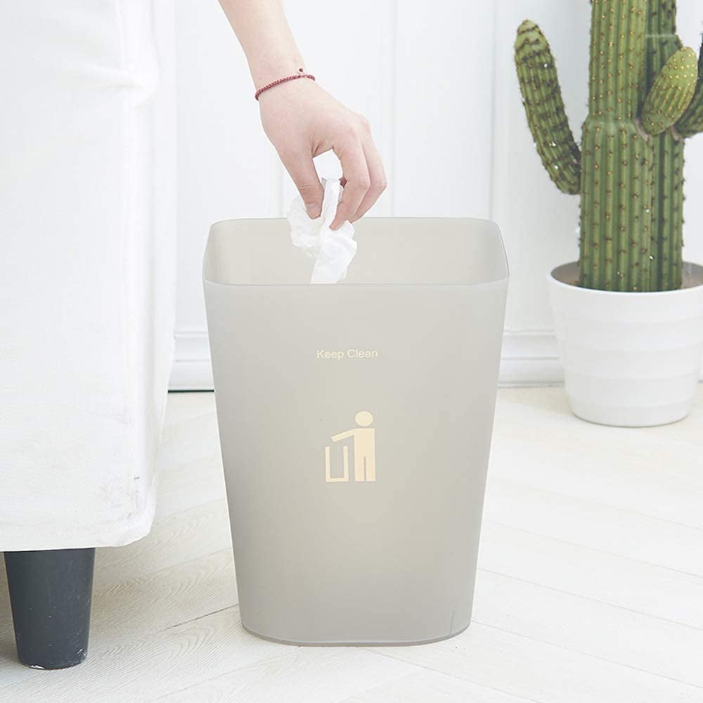 Office Waste Bins Topgalaxy.Z Wastebasket Trash Can Small Garbage Can Beige Small Trash can 
