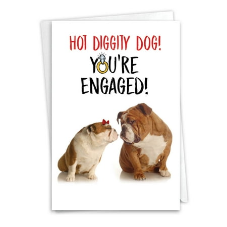 1 Funny Engagement Card with Envelope - Engaged Dogs Engagement C6897ENG