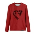 thumbnail image 4 of ibuvkizy Valentine's Day!Womens Sweatshirt Printed Round Neck Pullover Long Sleeved Casual Womens Sweatshirts Red,M, 4 of 4