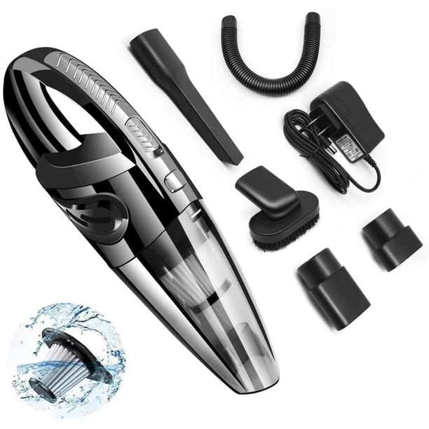 Aspiradora de mano para coche, aspiradora portátil de succión potente con cable, aspiradora en seco y húmedo recargable de 120 W, para pelo de mascotas, limpieza del hogar y del coche