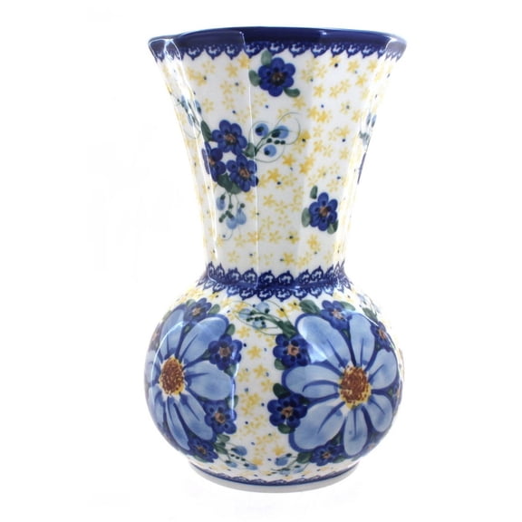Blue Rose Polish Pottery Indoor Tabletop Daisy Surprise Vase