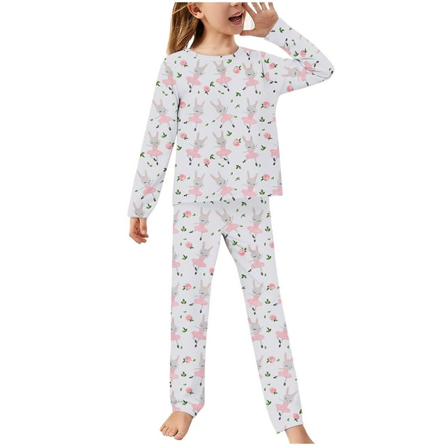 Odeerbi 2-14 Años Pijamas de Manga Larga Para Niños Y Niñas Pantalones Y Ropa de Dormir Con Estampados Suaves Franela Pijamas de Dos Piezas