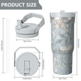 thumbnail image 4 of Modern 30oz Handheld Travel Tumbler with Handle – Double Wall Stainless Steel Insulated Cup, Flip Straw Lid, Leak-Proof & BPA-Free for Hot and Cold Drinks – Durable Coffee & Juice Mug White, 4 of 7