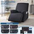thumbnail image 4 of KINCAM Recliner Armchair Slipcover Stretch Recliner Chair Cover with Pockets, 3-Pieces Furniture Recliner Sofa Covers Protector, Black, 4 of 11