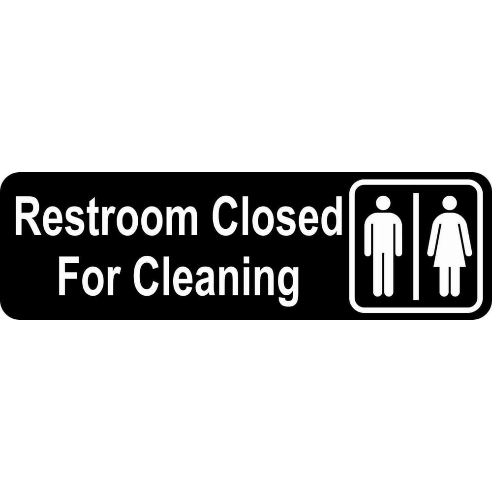10in x 3in Unisex Restroom Closed For Cleaning Sign