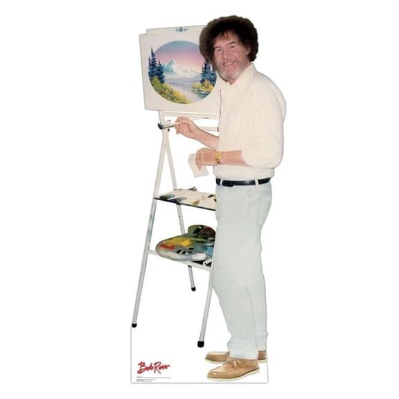 74 x 31 in. Bob Ross Cardboard Standup