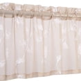 thumbnail image 5 of Voile Sheer Valance Curtain, Faux Linen Textured Rod Pocket Leaf Embroidery Valance, 5 of 9