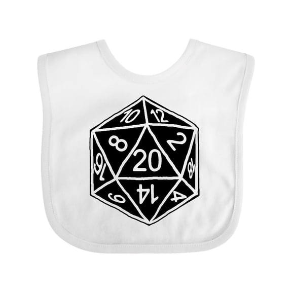Inktastic 20 Sided Black Dice Boys or Girls Baby Bib