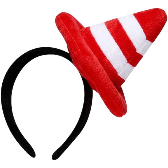 Hfppkn Plush Traffic Cone Headband Novelty Roadblock Hair Hoop 20cm Red
