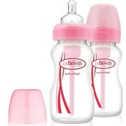 Dr. Brown's 9 oz Options+ Wide-Neck Bottles, Pink , 2-Pack