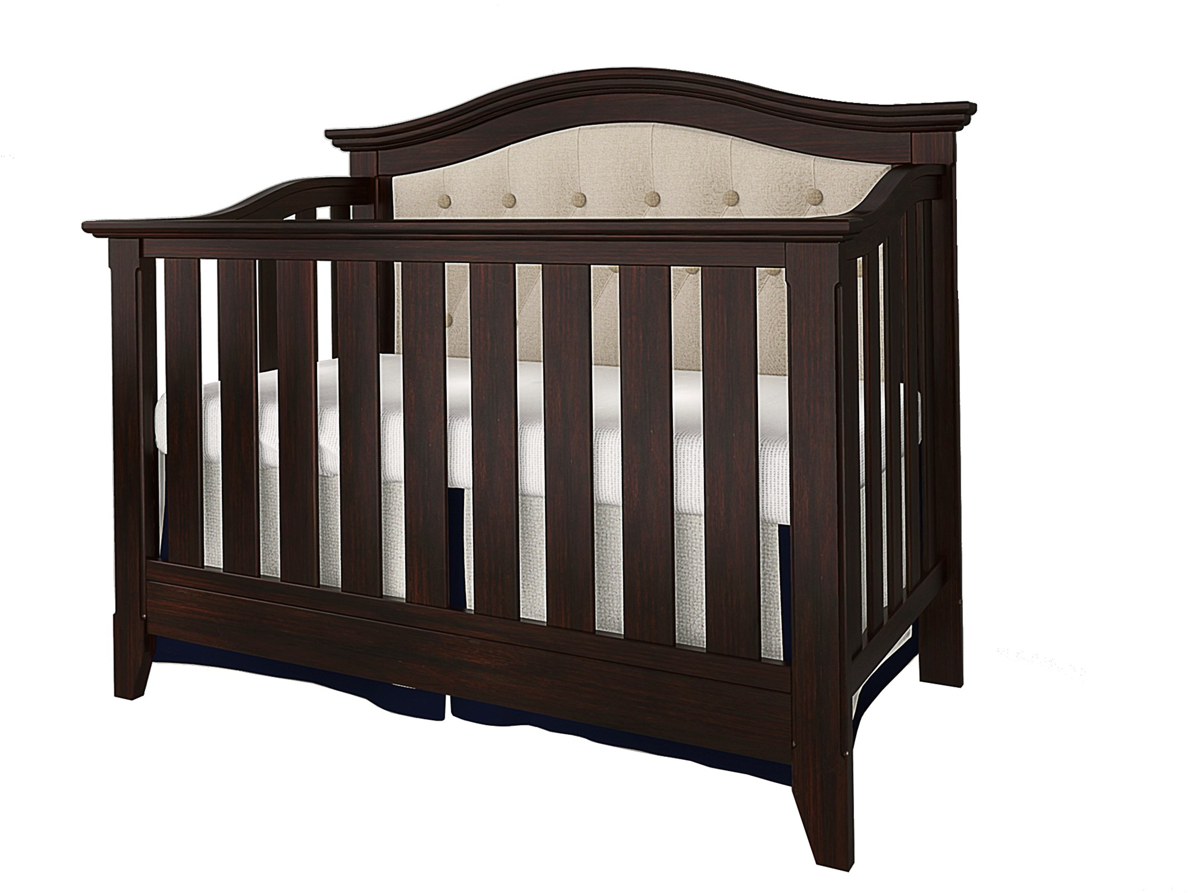 Magnolia Upholstered 4in1 Convertible Crib, Espresso/Beige Walmart