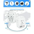 thumbnail image 6 of LENCENT European Travel Plug Adapter,International USA to EU outlet adapter with 2 USB 2 Type-C,Foldable Power Plug adapter,8 in 1 usb c wall  Charger, 6 of 9
