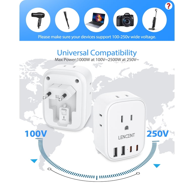 LENCENT 8-in-1 European Travel Plug Adapter photo 6