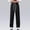 Black, variant on Women's Jeans Wide Leg Drawstring Plus Size Casual High Waisted Wide Drawstring Leg Elastic Waist Walking Pocket Jeans