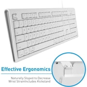 Macally White 104 Key Full Size USB Keyboard with Number Pad and Shortcut Keys for Mac