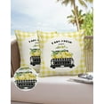 thumbnail image 6 of Pack of 2 Outdoor Pillow Covers, Farm Lemon Truck Fruit Yellow White Lattice Waterproof Square Throw Pillowcase Cushion Decorative Pillow Covers for Couch Patio Tent, 18x18 in, 6 of 6