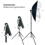 LINCO 3 Color 2 Softbox Lighting Kit 27x20in Photo Studio Continuous Lighting for Photo