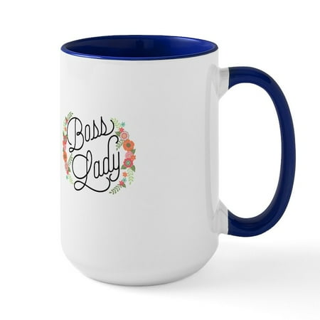 

CafePress - Boss Lady Floral Ceramic Mug - 15 oz Ceramic Large Mug