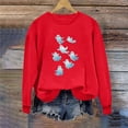 thumbnail image 2 of Enjoytime Halloween Womens Sweatshirt Ghost Print Long Sleeve Crew Neck Sweatshirts Fall Fashion Loose Funny Casual Pullover Tops, 2 of 5