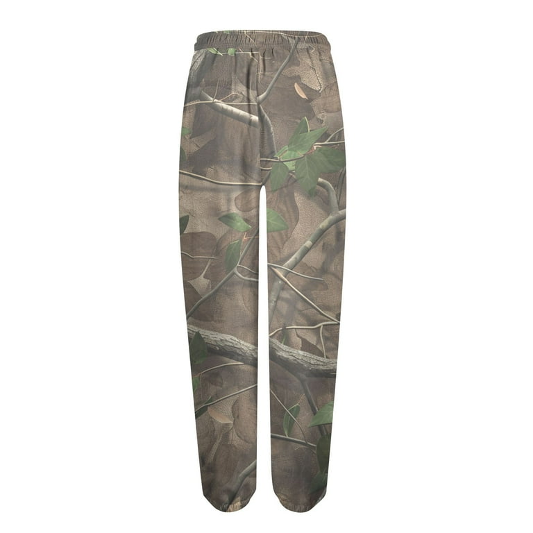 Womens Camo Sweatpants Drawstring High Waisted Active