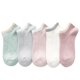 thumbnail image 1 of Calcetines cortos de color liso para mujer, informales, de algodón, transpirables, de moda, para primavera y verano, 1 of 5