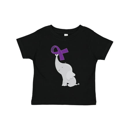 

Inktastic Purple Awareness Ribbon Elephant Gift Toddler Boy or Toddler Girl T-Shirt
