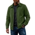 thumbnail image 3 of Josdec Full Zip Workwear Jacket for Men Turndown Collar Long Sleeve Casual Outerwear Solid Color for Work Daily S‑3XL, 3 of 8