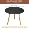 thumbnail image 2 of Mantel Redondo Ajustado de 48 pulgadas Uxcell con Borde Elástico, Cubierta de Mesa de Vinilo Impermeable y Estirable para Diámetros de 35"-43" para Picnic Camping al Aire Libre, Negro, 2 of 7