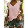 thumbnail image 2 of ZOELNIC 3 Pack Women’s V Neck T Shirts, Cap Sleeve Summer Casual Tops Loose Fit Short Sleeve Tees 2025 Trendy Shirts, 2XL, 2 of 5